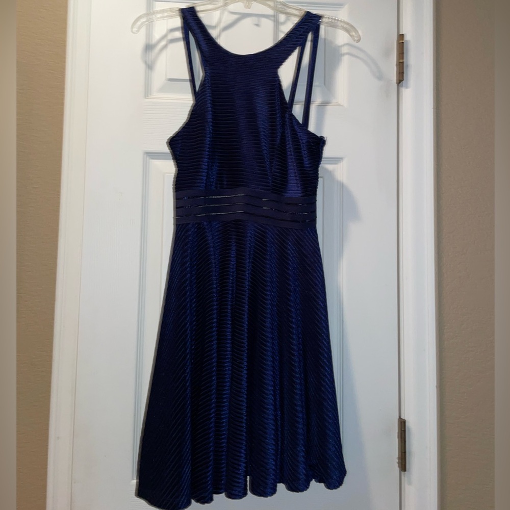 Blue prom dress, velvet